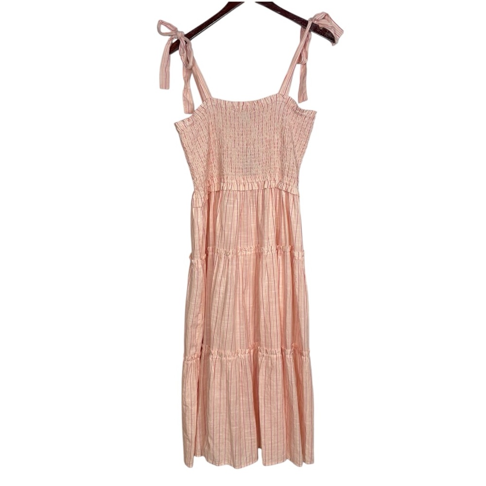 Nautica Pink Striped Smocked Cotton Dress Size XXL